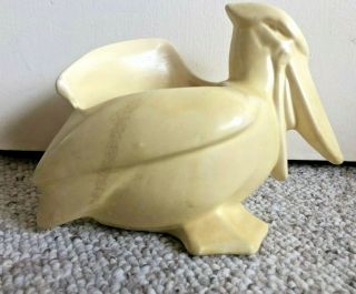 Vintage Nelson Mccoy Pottery Yellow Pelican Planter Marked Nm Usa 1940’s
