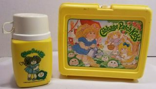 Vintage 1983 Cabbage Patch Kids Yellow Lunch Box Thermos Appalachian