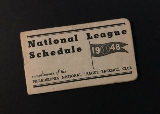 1948 Phillies National League Schedule,  Richie Ashburn,  Robin Roberts Debut