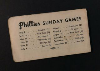 1948 Phillies National League Schedule,  Richie Ashburn,  Robin Roberts Debut 2