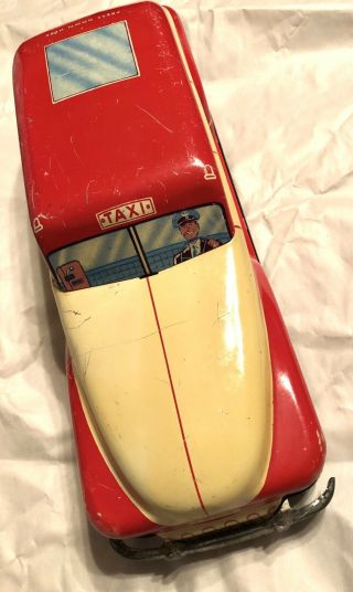 Vintage Antique Wolverine 1930’s Tin Litho Friction Taxi Cab Toy Car T903