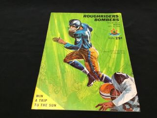 1966 Cfl Official Program Roughriders Vs Bombers