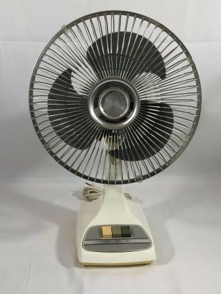 Vintage Galaxy 2 Speed Oscillating Desk Fan 12 " Type 9 Style Bl - Cp.