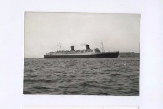 Rms Queen Elizabeth B&w Photo - Cunard Line - Vintage Ship Photograph