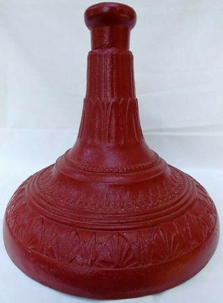 Antique Cast Iron Flag Pole Stand - Red