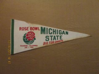 Ncaa Michigan State Vintage 1988 Rose Bowl Big Ten Champs Logo Football Pennant