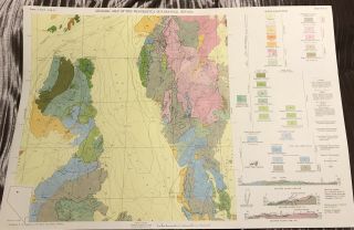 Vintage Geological Map Of Winnemucca Quadrangle Nevada 15 X21
