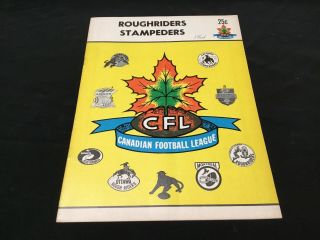 1964 Cfl Official Program Roughriders Vs Stampeders