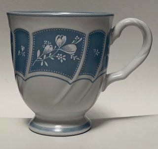 Vintage Noritake Stoneware Victory Blue Large Footed Coffee Cup Mug 8673