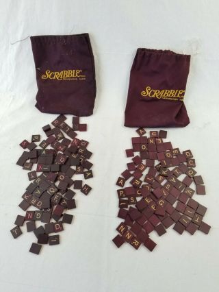 196 Scrabble Tiles Maroon Red Burgundy Vintage Letters Photography Replacement