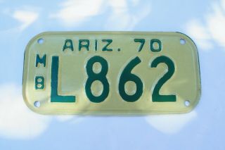 Vintage Arizona 1970 Motorcycle License Plate