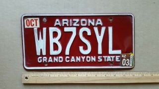 License Plate,  Arizona,  Ham Radio Operator,  Wb7syl