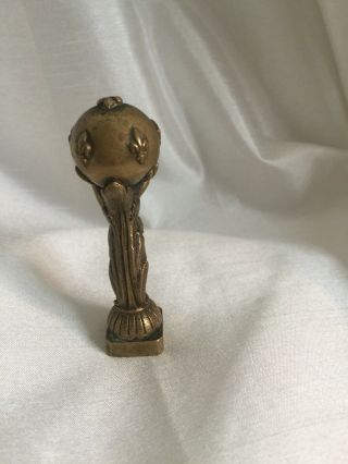 Antique Bronze French Wax Seal 3 1/4 Inch High 3