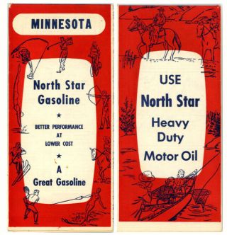 Vintage 1956 Minnesota Road Map From North Star Gasoline