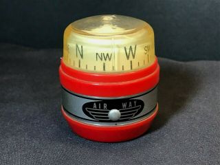 Vintage Red Airway Compass For Auto Or Boat