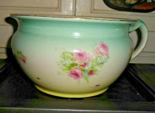 Vintage Decorative Porcelain Chamber Pot Floral Designs With Gold Trim