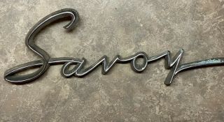 Vintage Savoy Metal Chromed Script Emblem
