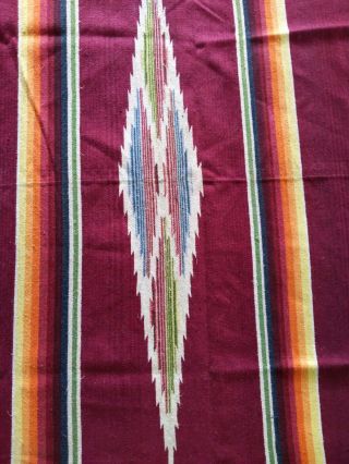 ANTIQUE VERY FINE WOVEN MEXICAN SALTILLO SERAPE WOOL RUG BLANKET WALL HANGING 2