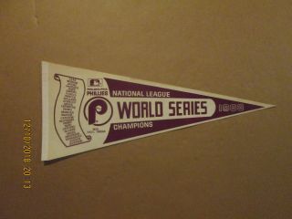 Mlb Philadelphia Phillies 1983 Nl Champions World Series Logo Scroll Pennant