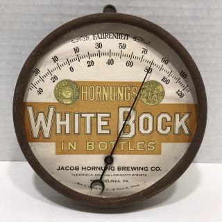 Antique Hornung’s White Bock Beer Advertising Thermometer