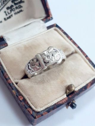 Vintage Sterling Silver Buckle Ring Size N
