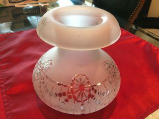 Antique Gas Light Lamp Shade Frosted & Cut Glass
