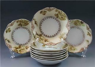Antique Silesia Hermann Ohme Old Ivory 16 German Porcelain 9 Berry Bowls