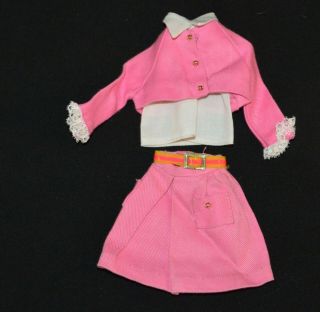 Vintage Mod Era Barbie Francie Sissy Suits 1228 Jacket Blouse Skirt & Belt