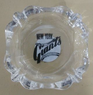 Vintage 1950s Big Leaguer Glass Ashtray - York Giants
