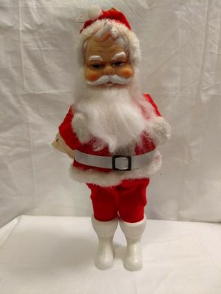 Vtg Rubber Face Santa Claus Doll Figure Japan 12 " Christmas 50 
