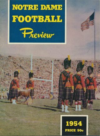 Notre Dame 1954 Football Preview Media Guide Vtg - Paul Hornung Rookie