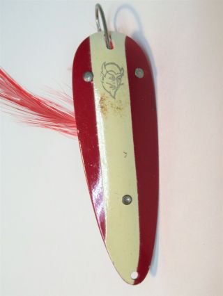 Vintage Dardevle Weedless Spoon Fishing Lure 1 Oz Red And White Dare Devil