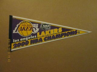 Nba Los Angeles Lakers Vintage 2000 Nba Champions Team Logo Basketball Pennant