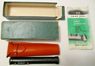 Vintage Keuffel & Esser K & E Hand Level Tool With Leather Case N5702