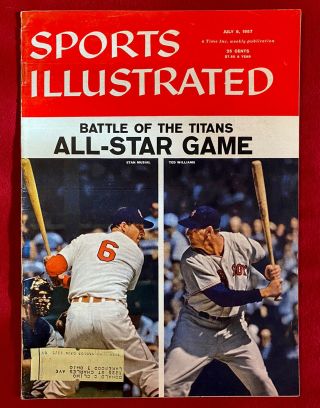 Sports Illustrated July 8,  1957 Mlb All - Star Ted Williams Stan Musial Red Sox