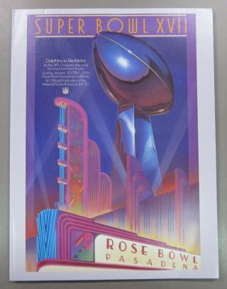 1983 Bowl Xvii Program Miami Dolphins Vs Washington Redskins