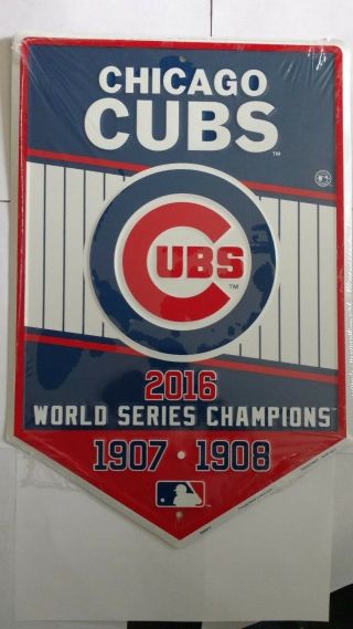Chicago Cubs World Series Metal Sign