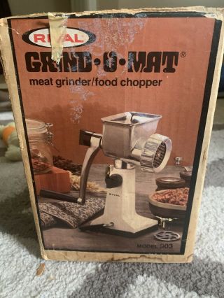 Vintage Rival Kitcheneer Grind - O - Mat 303 Meat Grinder Food Chopper