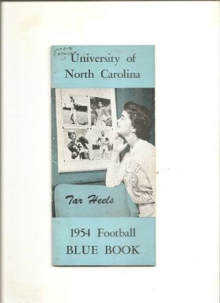 1954 Unc Tar Heels Football Blue Book (media Guide)