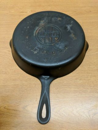 Vintage Antique Griswold 8 Cast Iron Skillet 704v