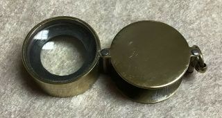 Fabulous Substantial Antique Loupe - Magnifier,  Brass,  To Wear Or Carry