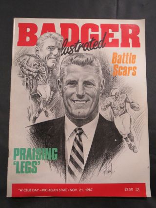 1987 University Of Wisconsin Badgers Vs Michigan State Spartans Football Program