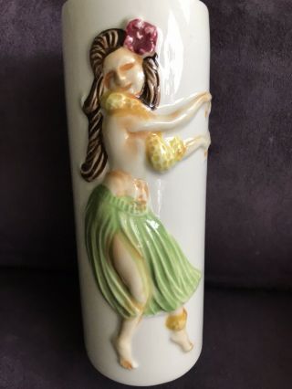 Vintage Orchids Of Hawaii Topless Hula Girl Tiki Mug Cup Glass Pottery
