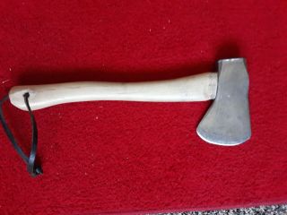 antique plumb victory axe with handle and leather lanyard 2