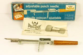 Vintage Phentex Adjustable Punch Needle For Rugs Murals Boxed W/ Instructions