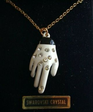 Michael Jackson White Flashy Glove Necklace 1980s Nos King Of Pop Music Vintage