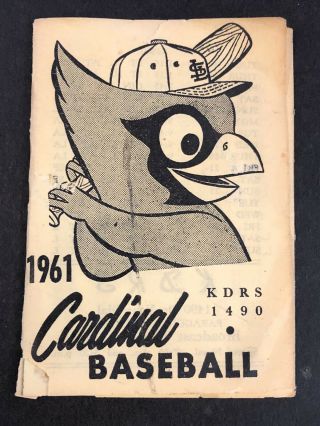 1961 St.  Louis Cardinal Baseball Schedule Kdrs 1490