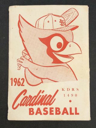 1962 St.  Louis Cardinal Baseball Schedule Kdrs 1490