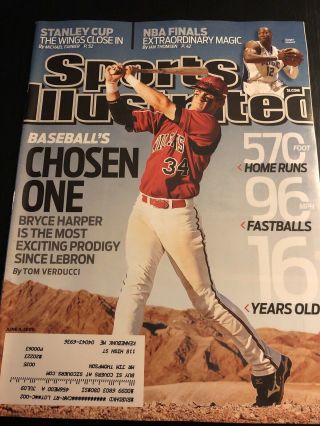 Bryce Harper 1st Sports Illustrated - 6 - 8 - 09,  W/ Label