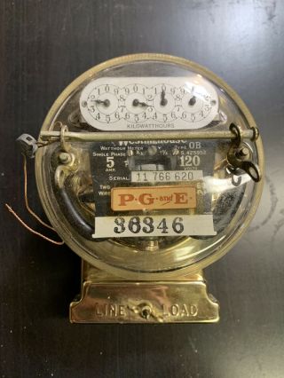 Vintage Antique Weatinghouse Electric Power Meter Brass